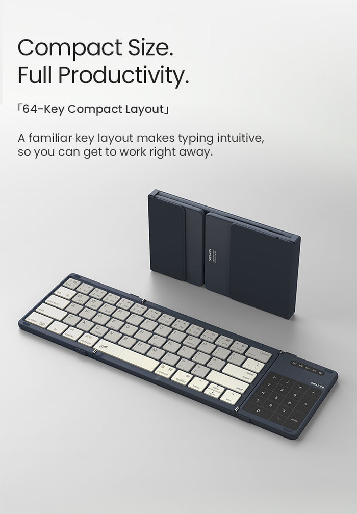 Nillkin Cube Pocket foldable Bluetooth keyboard with touchpad in Mountain Blue