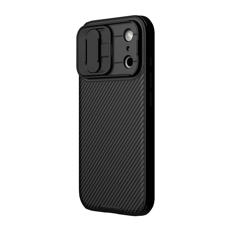 Nillkin CamShield Pro Case for iPhone 18 Pro Max, Classical Black, camera cover open
