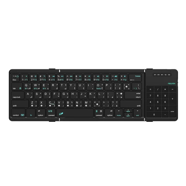 Nillkin Cube Pocket foldable keyboard, Deep Forest Black, Arabic and English layout
