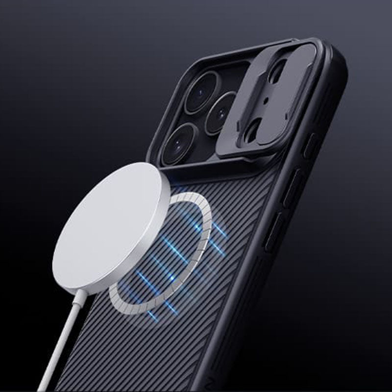 Nillkin CamShield Pro magnetic charging feature graphic