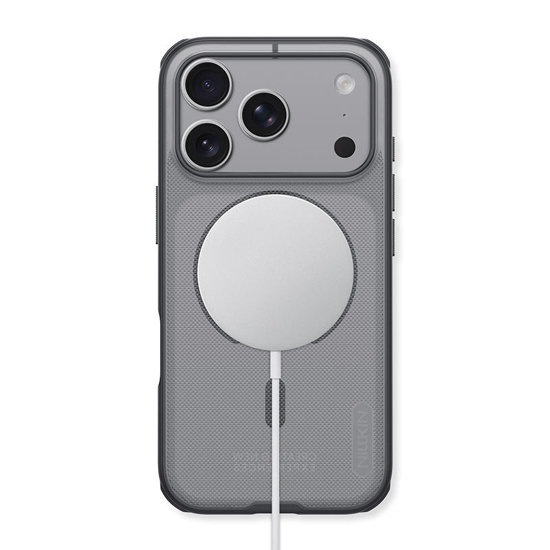 Nillkin Super Frosted Shield Pro MagSafe-compatible case, iPhone 18 Pro, Transparent Black